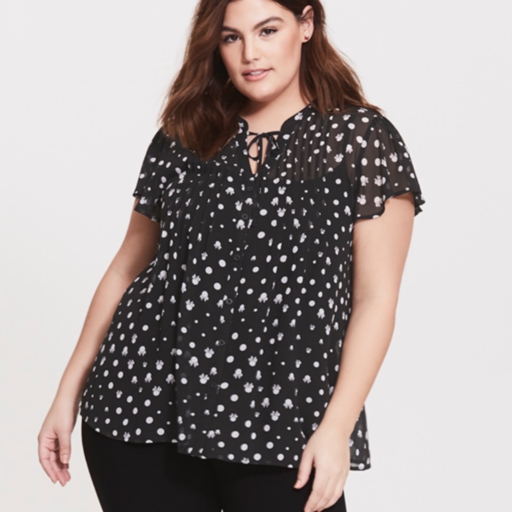 Minnie Mouse blouse chiffon, sheer